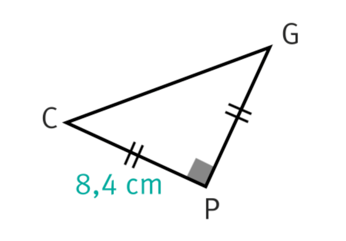 Triangle CPG rectangle en P avec GP=CP=8,4cm