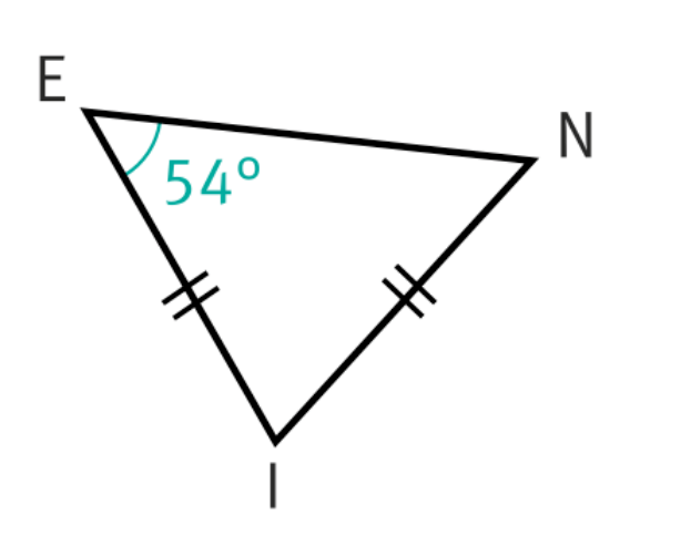 Triangle ENI d'angle IEN=54degrés et EI=IN