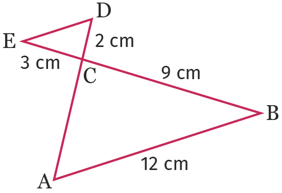 Figure ABED, à quatre côtés en forme de sablier. Les droites (ED) et (AB) sont parallèles.