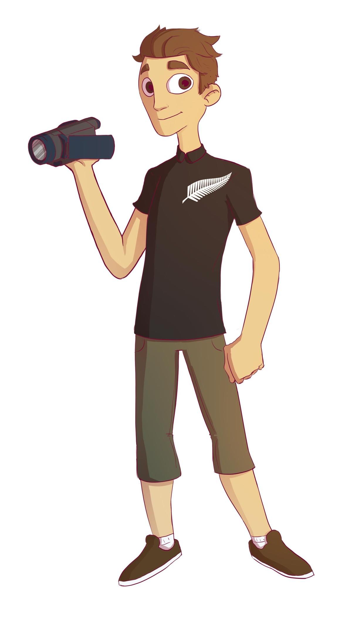Illustration d'une personne en train de tenir une caméra