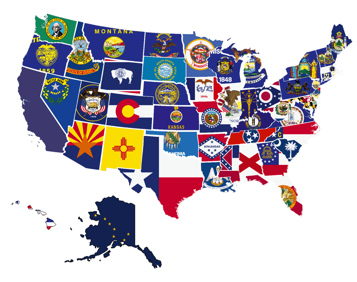 Carte schématique des États-Unis
