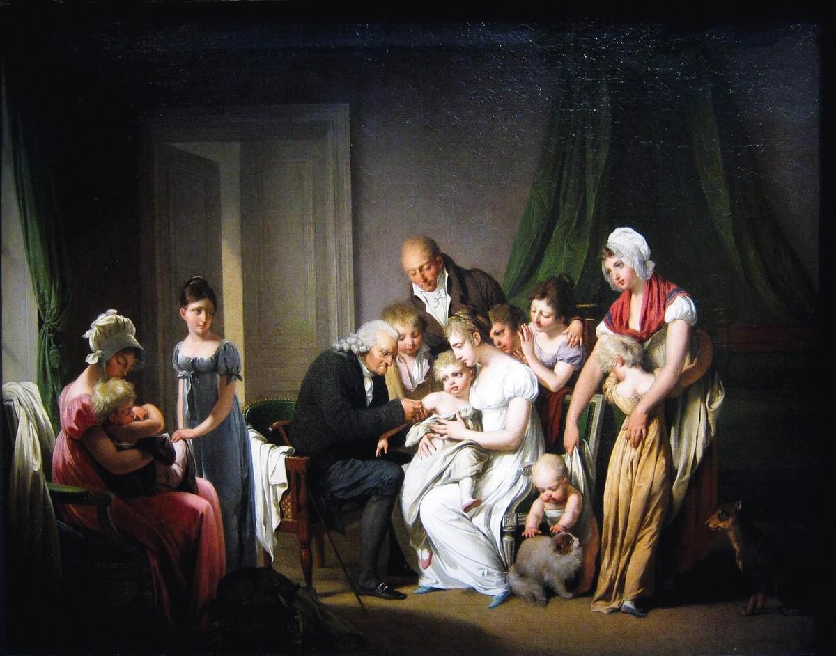 Un tableau de la vaccination contre la variole au 19e siècle