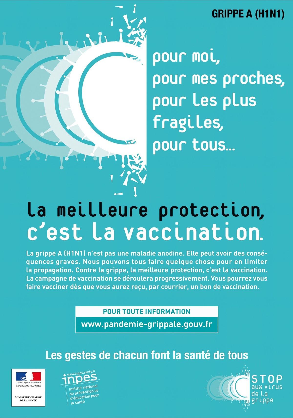 Une campagne de vaccination contre la grippe, France, 2009.