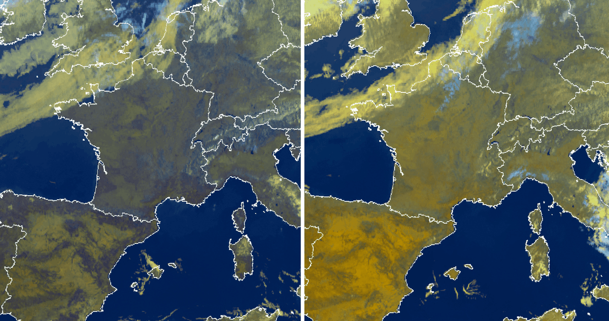 Images satellites du 7 aout 2016 à 8 h 30 et 13 h