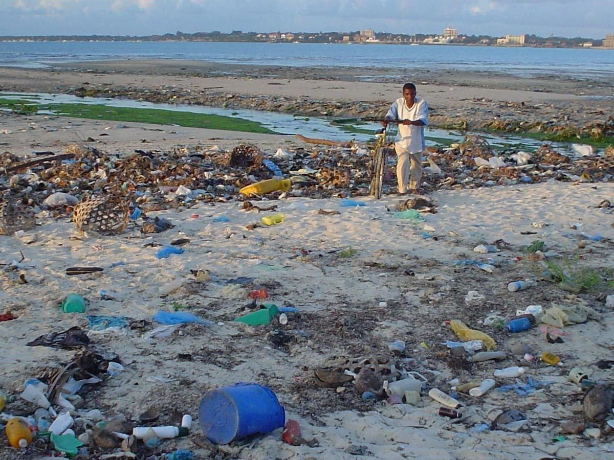 Une plage recouverte de déchets