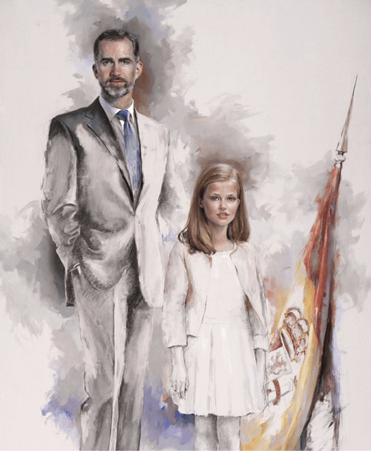 Retrato de Felipe VI y la Infanta Leonor
